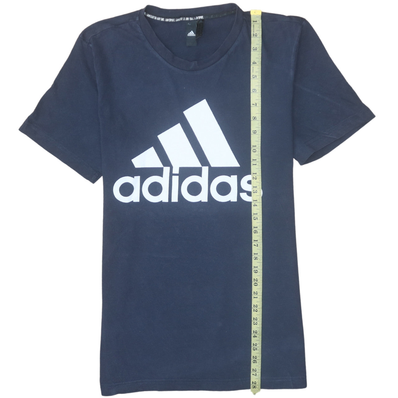 Adidas Men's Blue Crew Neck Graphic Logo T-Shirt Size M