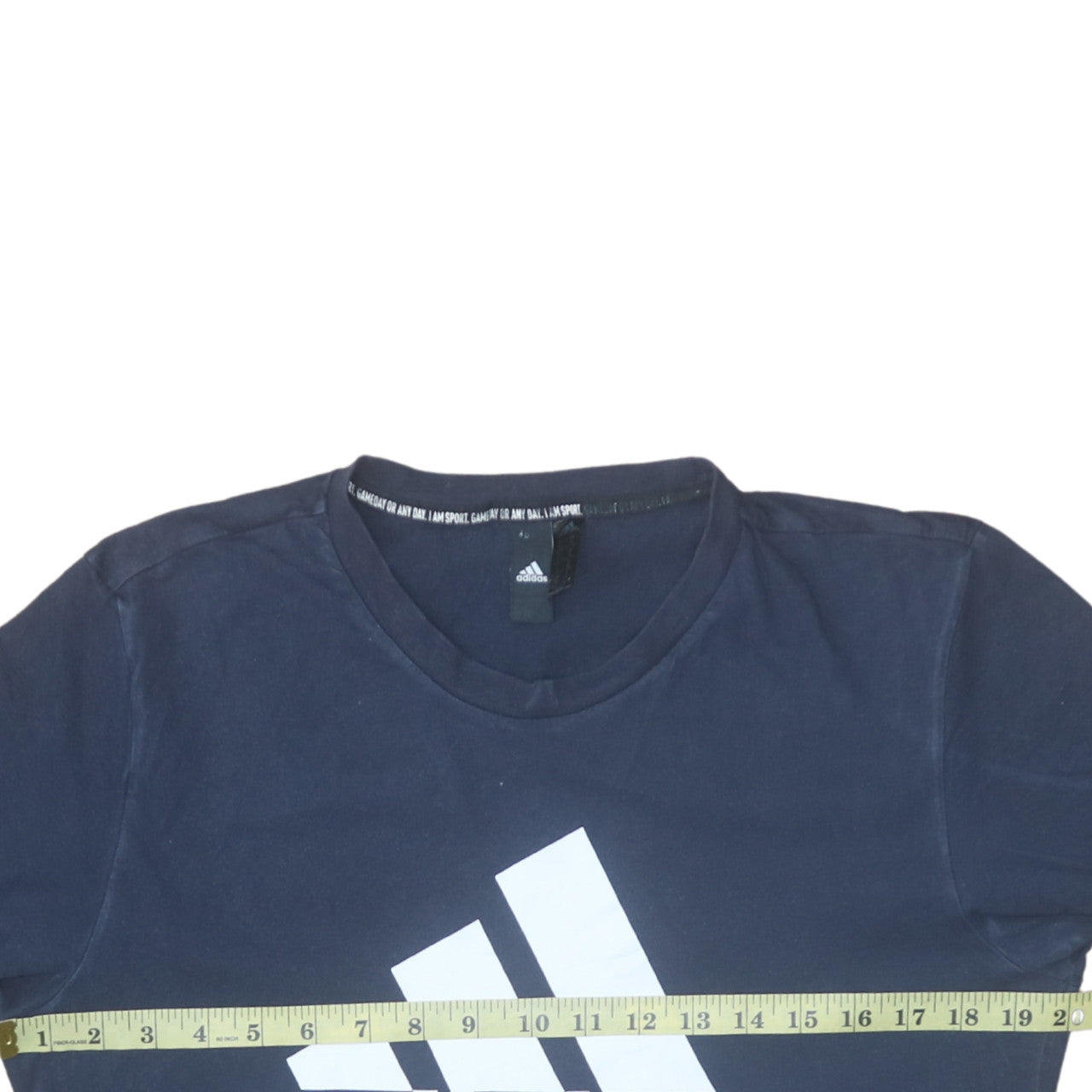 Adidas Men's Blue Crew Neck Graphic Logo T-Shirt Size M