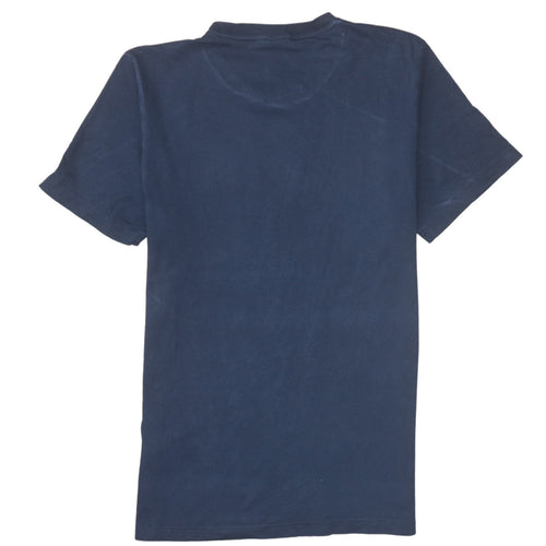 Adidas Men's Blue Crew Neck Graphic Logo T-Shirt Size M