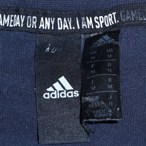 Adidas Men's Blue Crew Neck Graphic Logo T-Shirt Size M