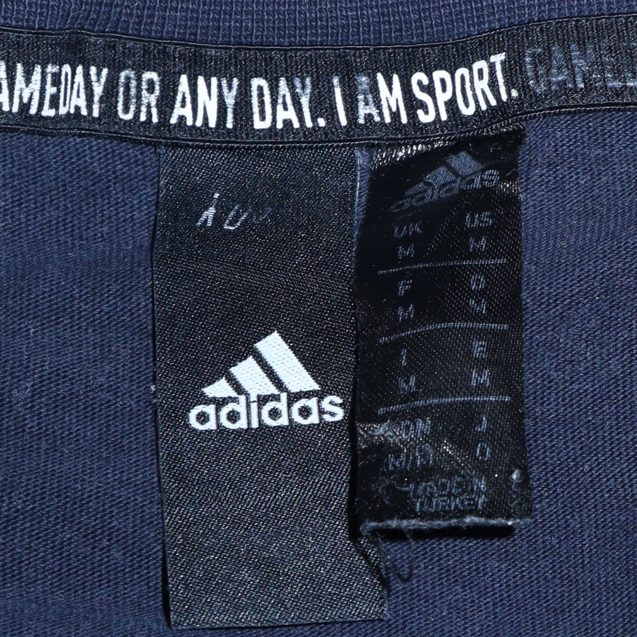 Adidas Men's Blue Crew Neck Graphic Logo T-Shirt Size M