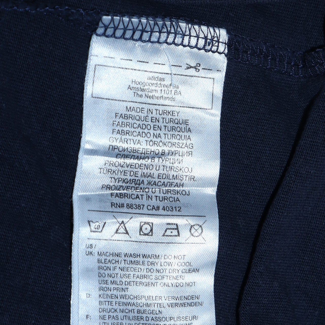 Adidas Men's Blue Crew Neck Graphic Logo T-Shirt Size M