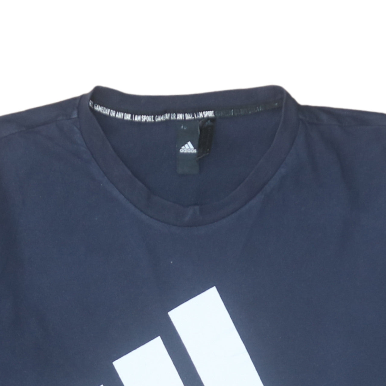 Adidas Men's Blue Crew Neck Graphic Logo T-Shirt Size M