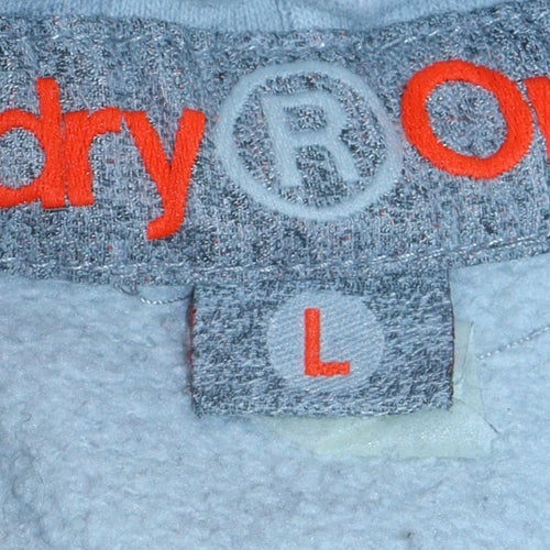 Superdry Womens Grey Pullover Hoodie Size L Drawstring Pockets