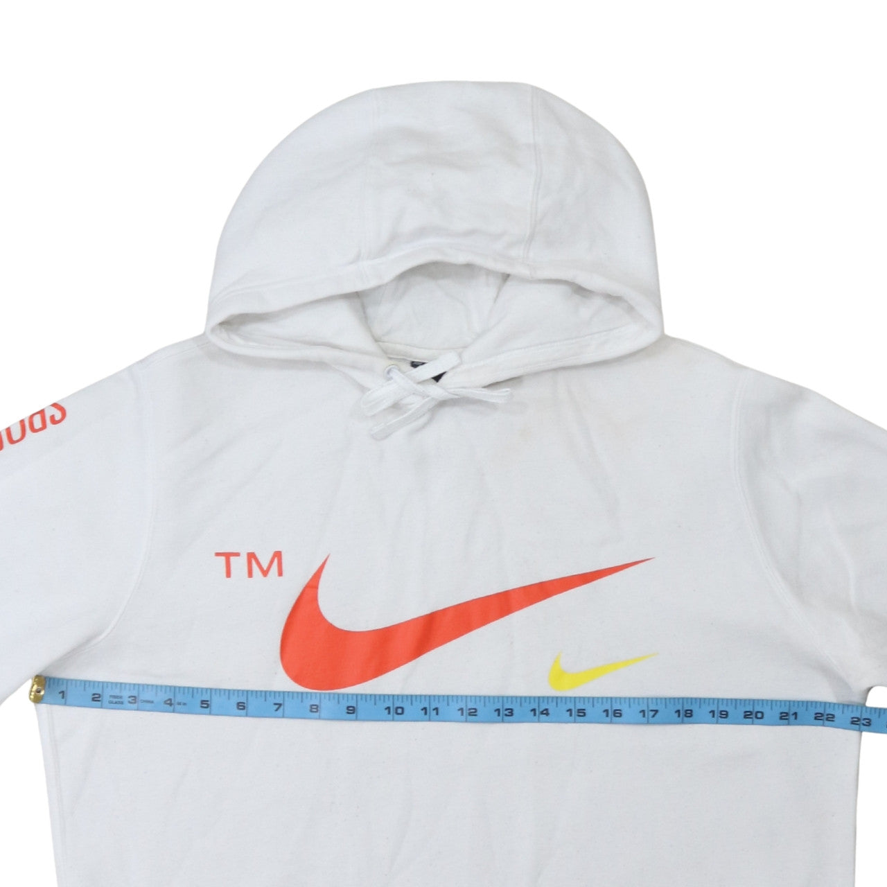 Nike Men's White Pullover Hoodie L Logo Sportswear Fleece