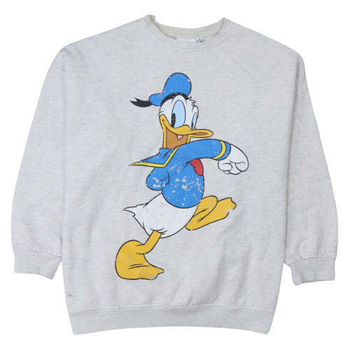 Disney Mickey & Friends Women's Grey Donald Duck Sweatshirt Size M 12/14