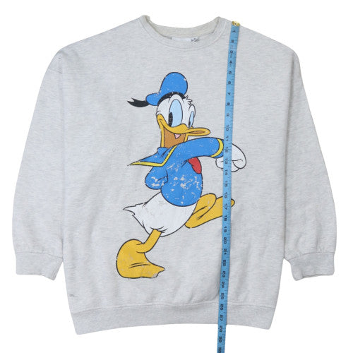 Disney Mickey & Friends Women's Grey Donald Duck Sweatshirt Size M 12/14