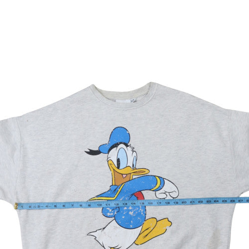 Disney Mickey & Friends Women's Grey Donald Duck Sweatshirt Size M 12/14