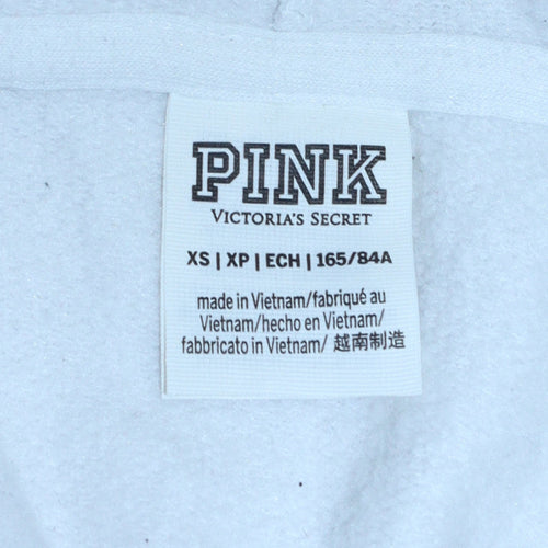 Victoria's Secret PINK Women White XS Full Zip Hoodie Rainbow Logo