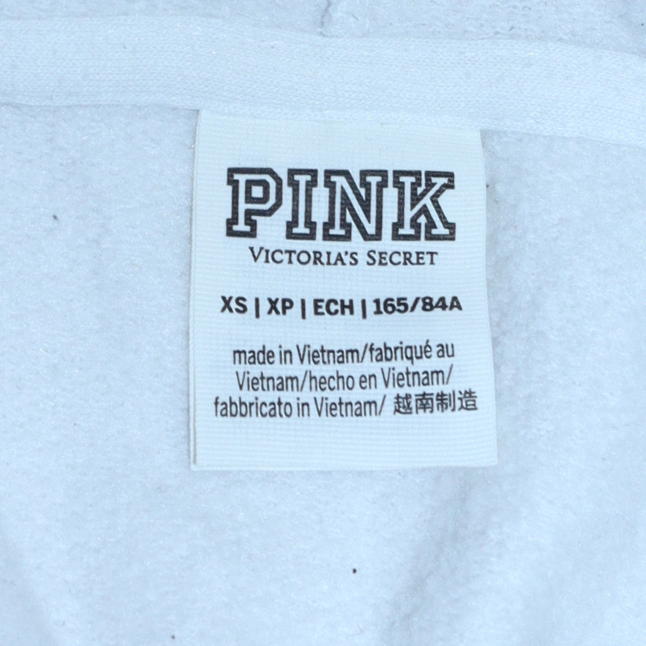 Victoria's Secret PINK Women White XS Full Zip Hoodie Rainbow Logo
