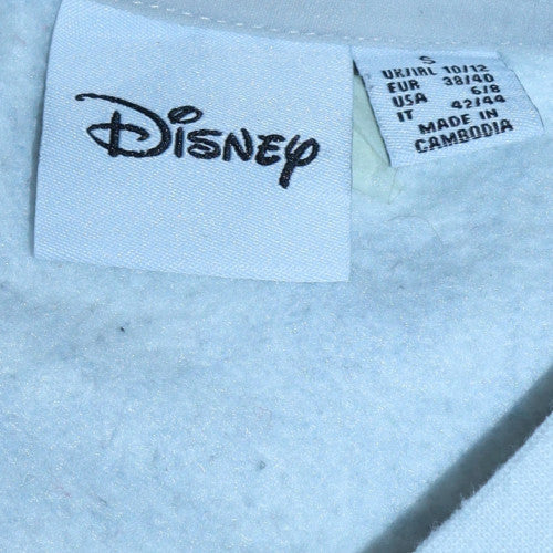Disney Stitch White Sweatshirt Women Small Pullover Cotton Blend