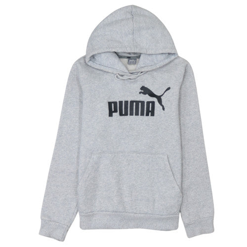 PUMA Women's Grey Hoodie Size 12 Pullover Hooded Sweatshirt