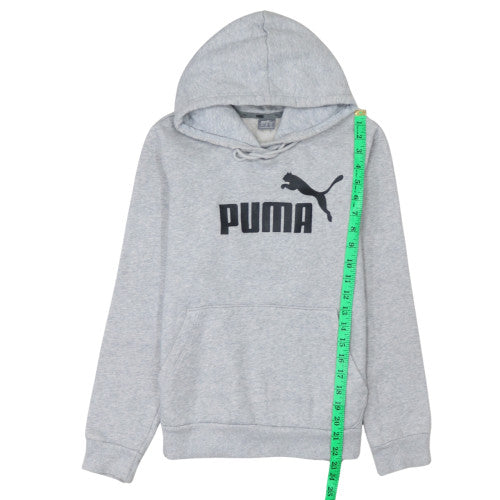PUMA Women's Grey Hoodie Size 12 Pullover Hooded Sweatshirt