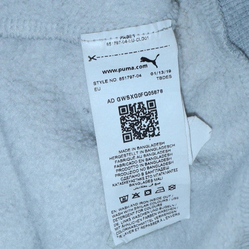 PUMA Women's Grey Hoodie Size 12 Pullover Hooded Sweatshirt