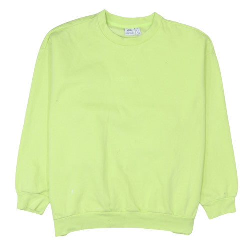 Adidas Womens Lemon Yellow Crew Neck Pullover Sweatshirt Size 2XL