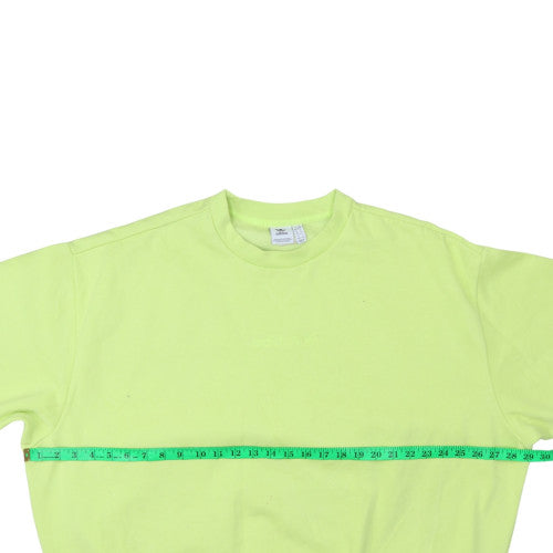 Adidas Womens Lemon Yellow Crew Neck Pullover Sweatshirt Size 2XL