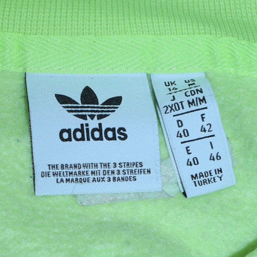Adidas Womens Lemon Yellow Crew Neck Pullover Sweatshirt Size 2XL