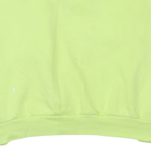 Adidas Womens Lemon Yellow Crew Neck Pullover Sweatshirt Size 2XL