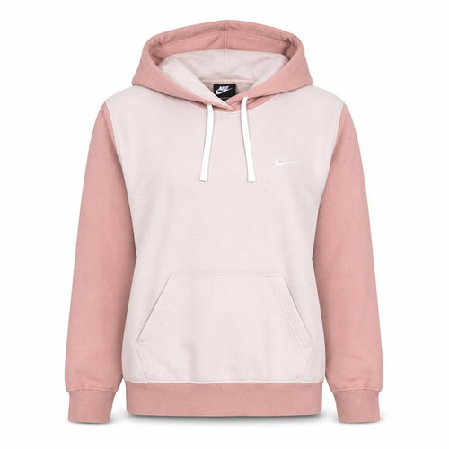 Nike Women’s Pink & Beige Pullover Hoodie Size S Cotton Logo Sweatshirt