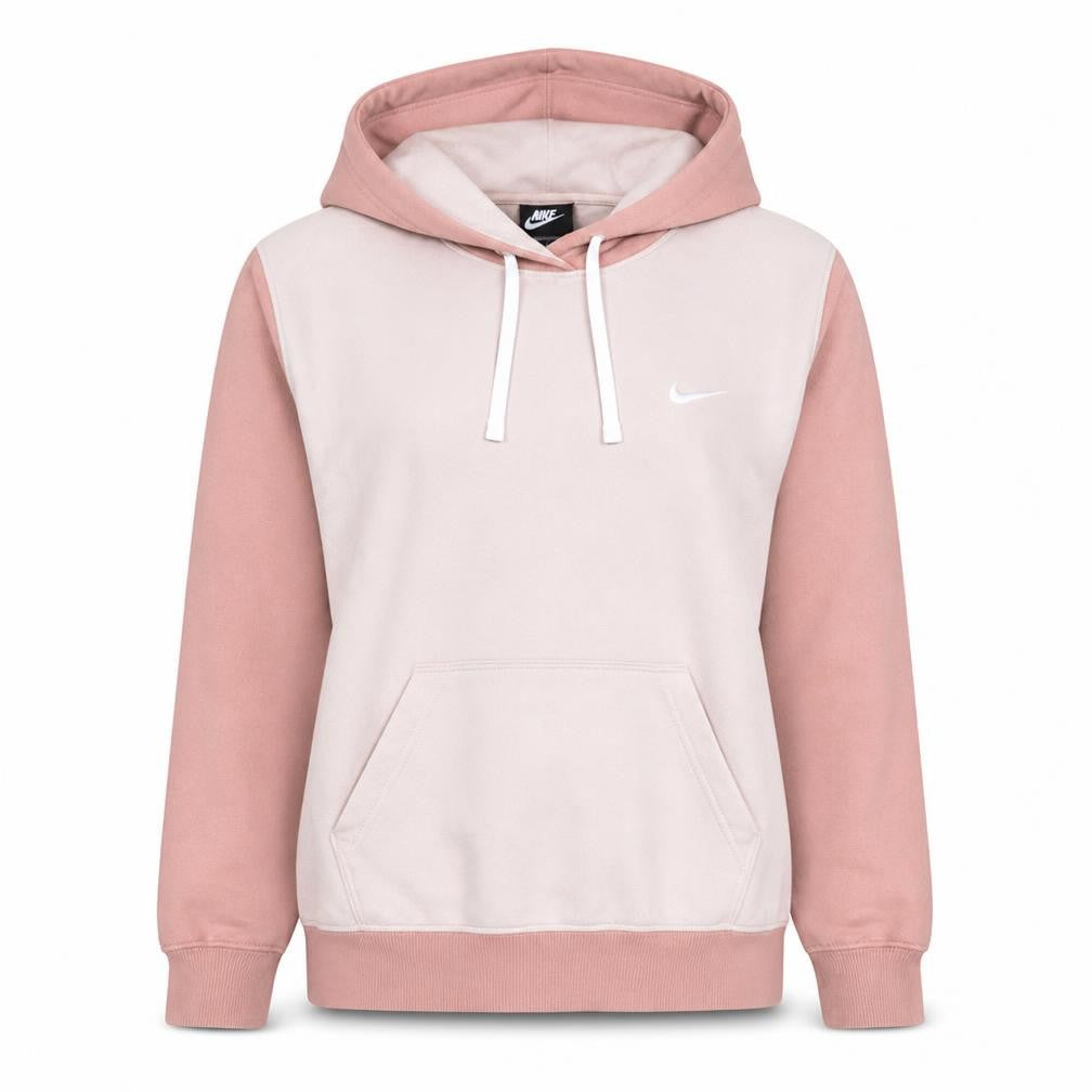 Nike Women’s Pink & Beige Pullover Hoodie Size S Cotton Logo Sweatshirt