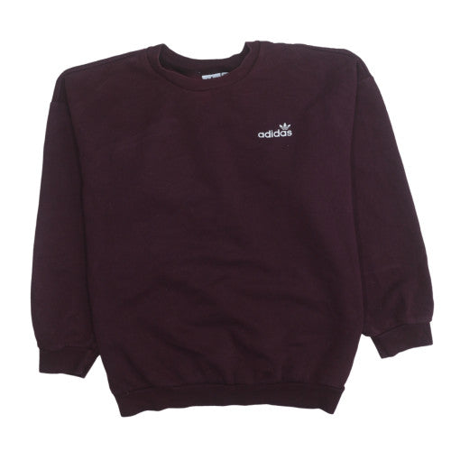 Adidas Womens Burgundy Sweatshirt Size 14 Crew Neck Pullover