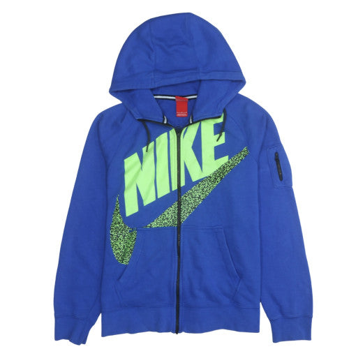 Nike Men’s Blue Full Zip Hooded Hoodie L Sports Graphic