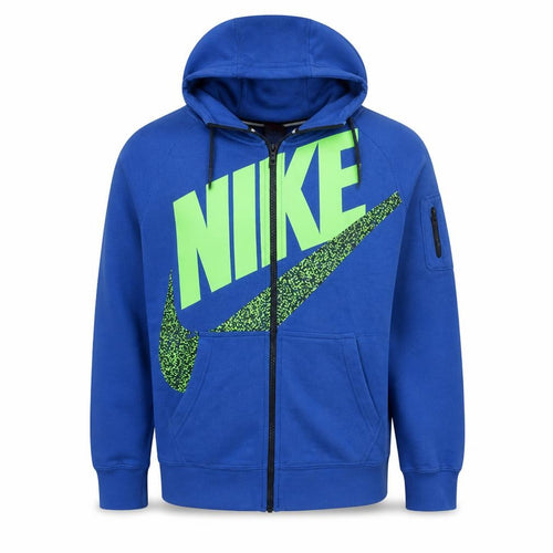 Nike Men’s Blue Full Zip Hooded Hoodie L Sports Graphic