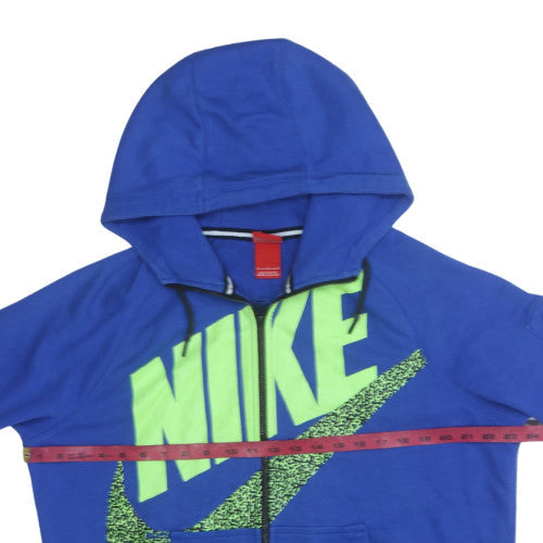 Nike Men’s Blue Full Zip Hooded Hoodie L Sports Graphic