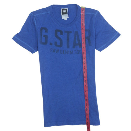 G-Star RAW Men's Blue Graphic Cotton Crew Neck T-Shirt Size M
