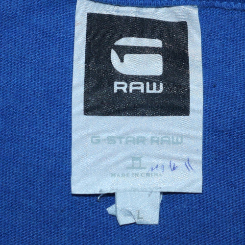 G-Star RAW Men's Blue Graphic Cotton Crew Neck T-Shirt Size M