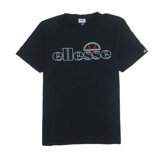 Ellesse Men's Black Crew Neck Short Sleeve Cotton T-Shirt Size L