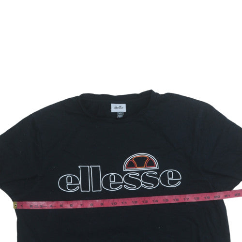 Ellesse Men's Black Crew Neck Short Sleeve Cotton T-Shirt Size L