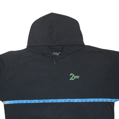 2Pac Men's Black 2XL Pullover Hoodie Makaveli Graphic Print