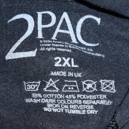 2Pac Men's Black 2XL Pullover Hoodie Makaveli Graphic Print