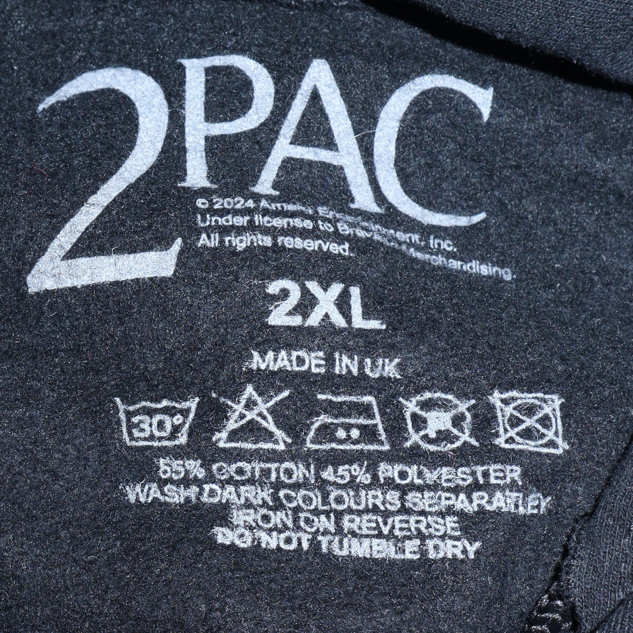 2Pac Men's Black 2XL Pullover Hoodie Makaveli Graphic Print
