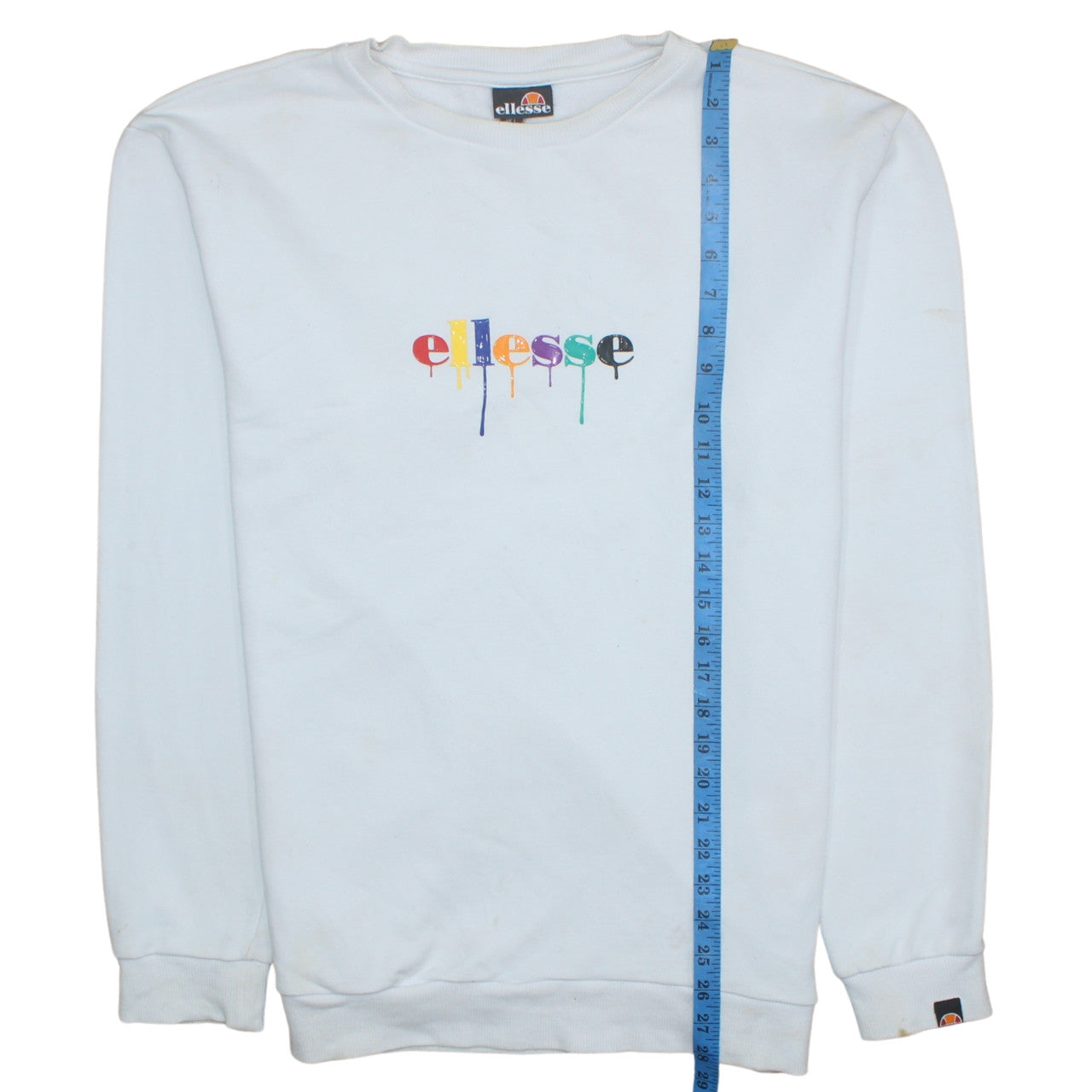 Ellesse Men’s White Pullover Sweatshirt L Logo Graphic Cotton Blend