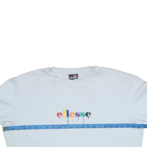 Ellesse Men’s White Pullover Sweatshirt L Logo Graphic Cotton Blend
