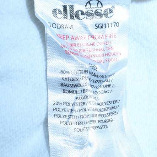 Ellesse Men’s White Pullover Sweatshirt L Logo Graphic Cotton Blend