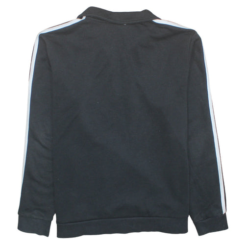 Adidas Women Black 1/2 Zip Sweatshirt L 16-18 Regular Pullover Fleece