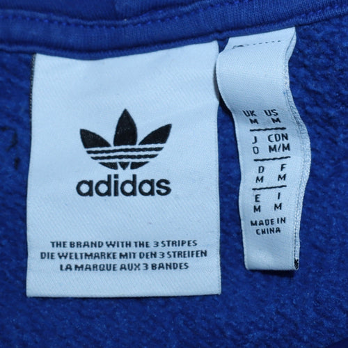 Adidas Men's Blue Pullover Hoodie Medium Fleece Sportswear