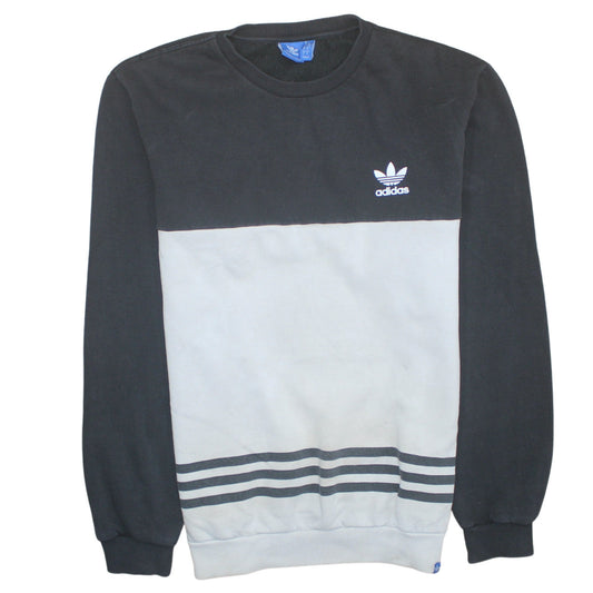 Adidas Men’s Black & White Logo Crew Neck Sweatshirt L