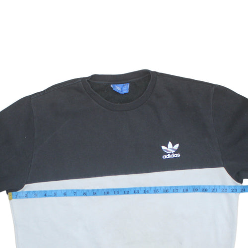 Adidas Men’s Black & White Logo Crew Neck Sweatshirt L