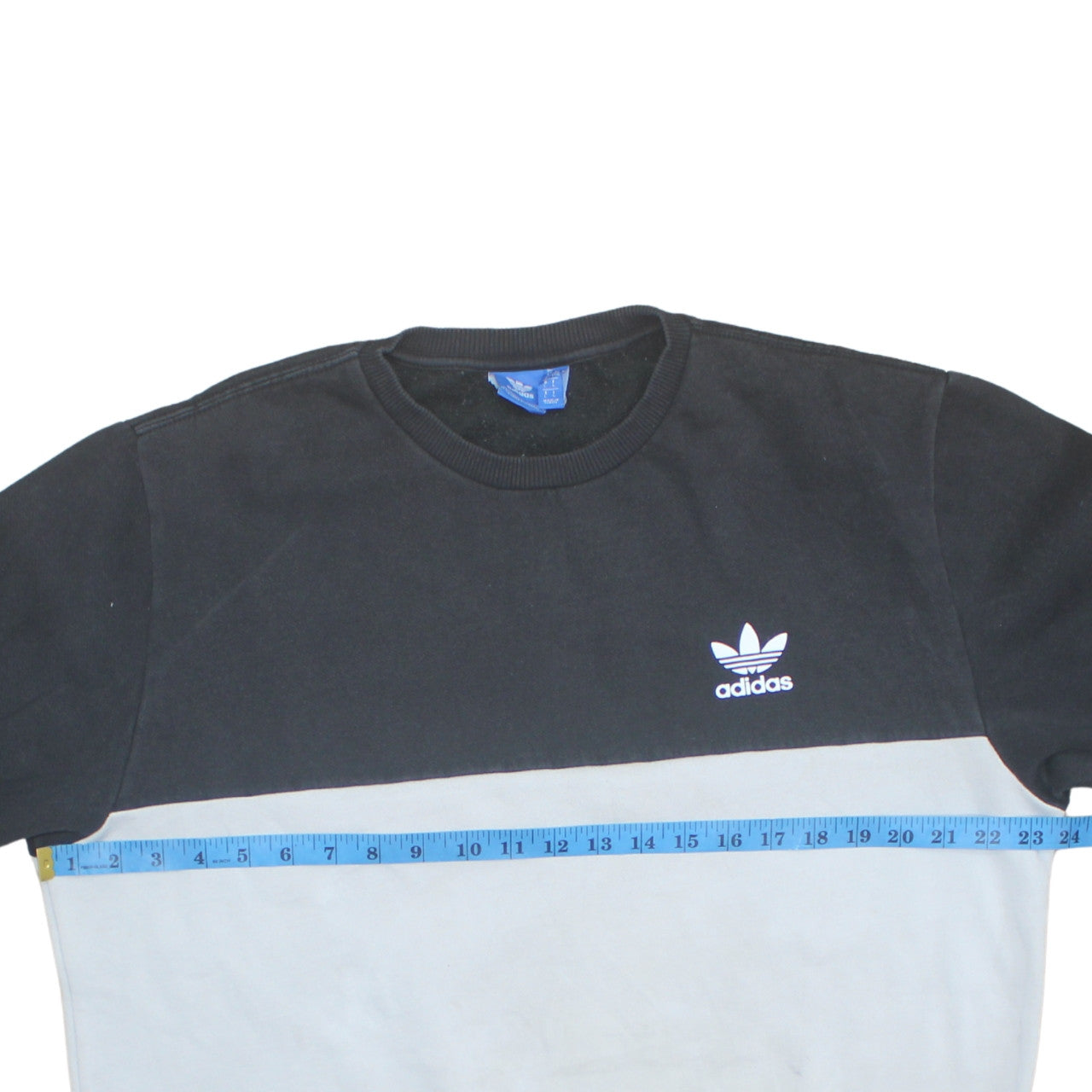 Adidas Men’s Black & White Logo Crew Neck Sweatshirt L