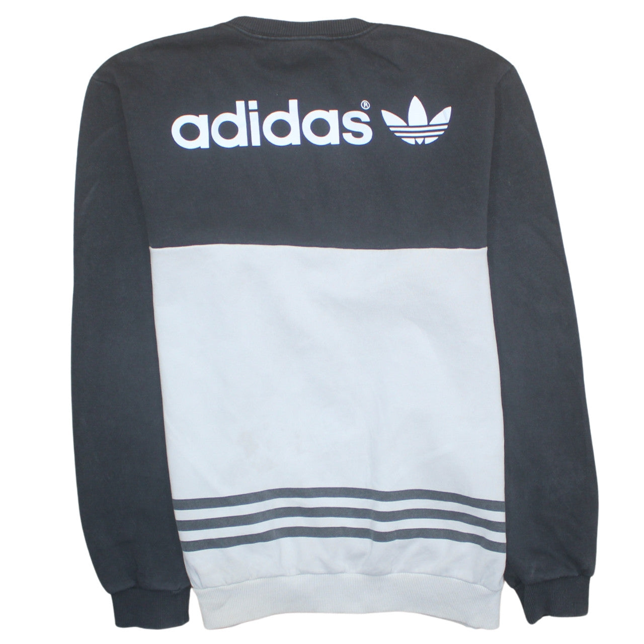 Adidas Men’s Black & White Logo Crew Neck Sweatshirt L