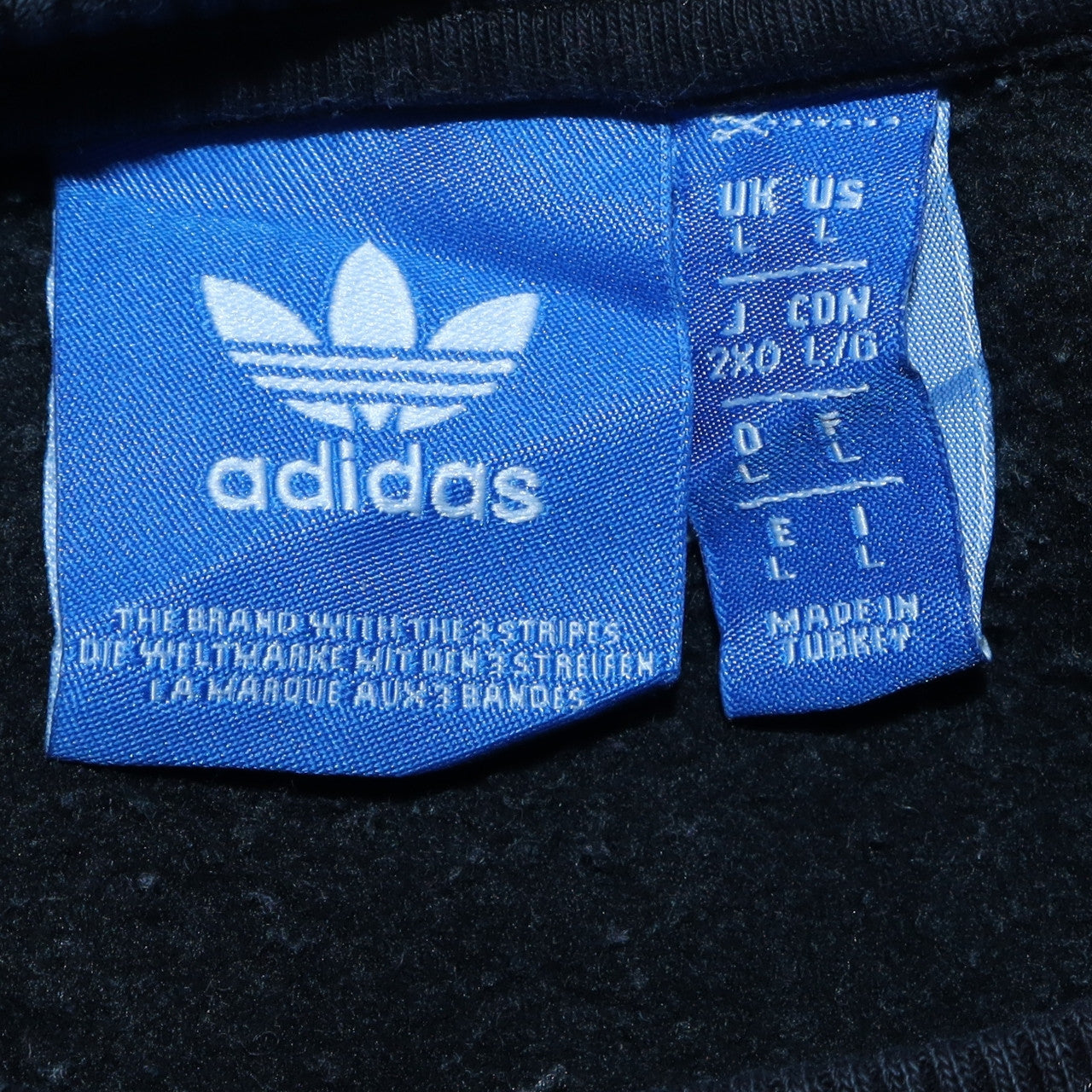 Adidas Men’s Black & White Logo Crew Neck Sweatshirt L