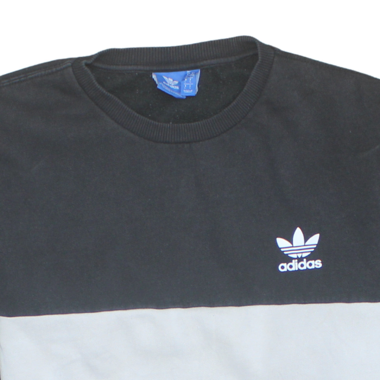 Adidas Men’s Black & White Logo Crew Neck Sweatshirt L