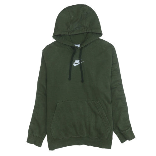 Nike Men's Green Pullover Hoodie L Regular Fit Logo Fleece Sweatshirt
