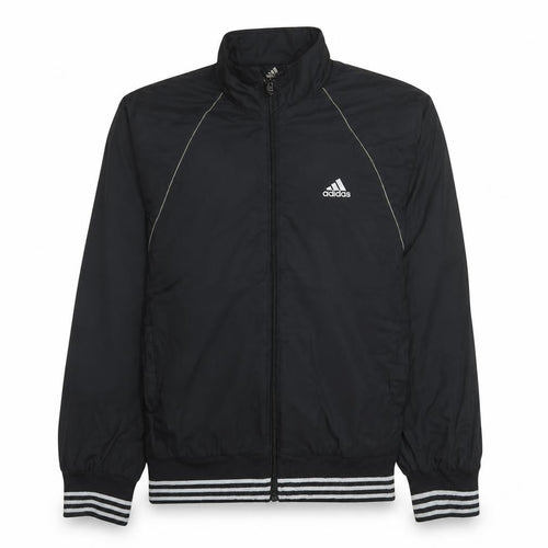 Adidas Boys Black Track Jacket L Lightweight Full Zip Sportswear