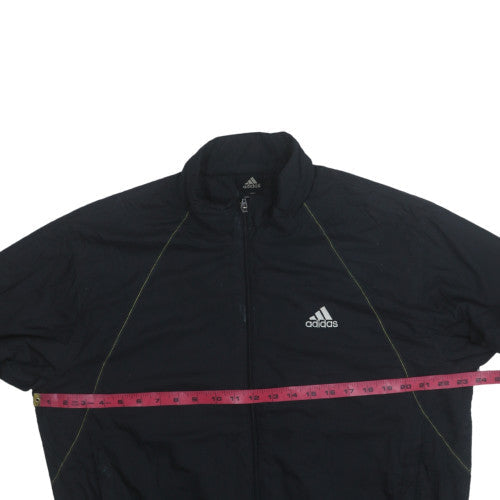 Adidas Boys Black Track Jacket L Lightweight Full Zip Sportswear