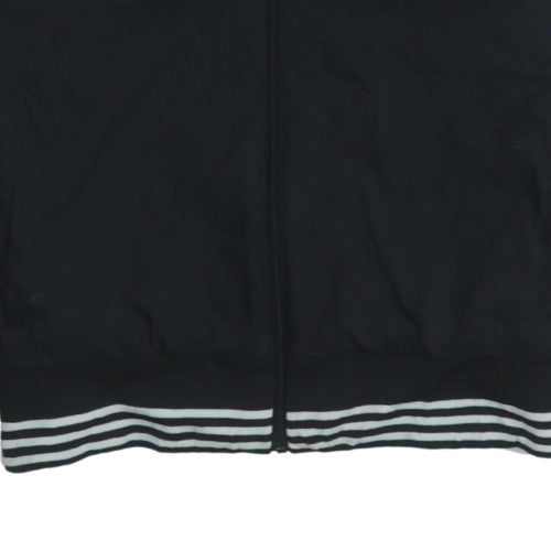 Adidas Boys Black Track Jacket L Lightweight Full Zip Sportswear